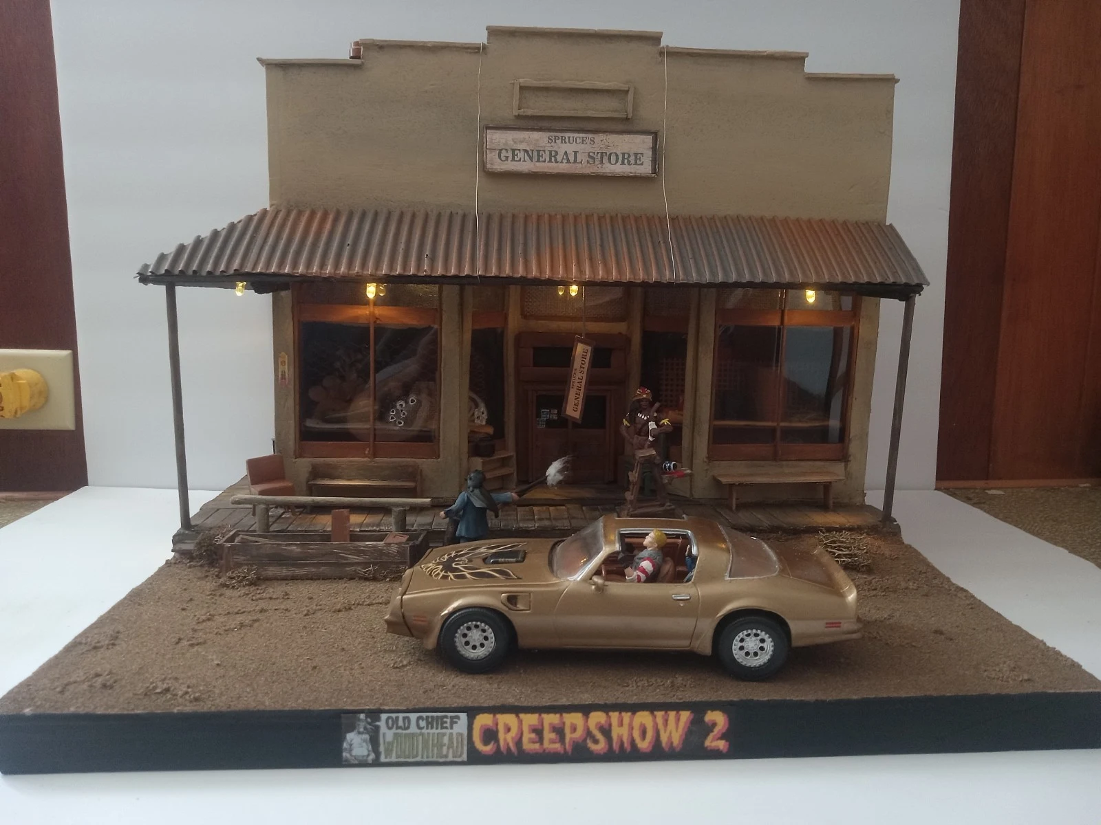 Creepshow 2 Old Chief Wood'nhead Spruce's General Store Diorama With Trans Am